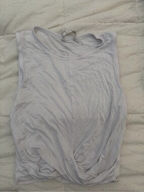 ALO Yoga White Twist-Front Tank Top